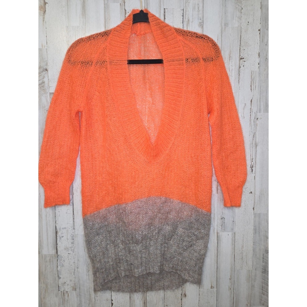 VPL size S Crochet Sheer Sweater Mohair/ merino Wool Pullover